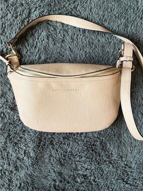 Poppy & Peonies Cream Pebbled Leather Crossbody